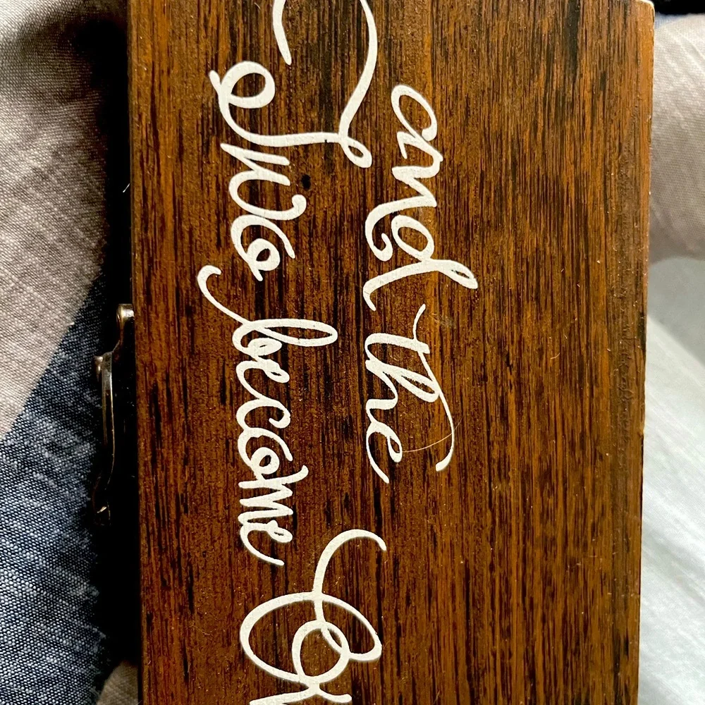 Wooden wedding ring box